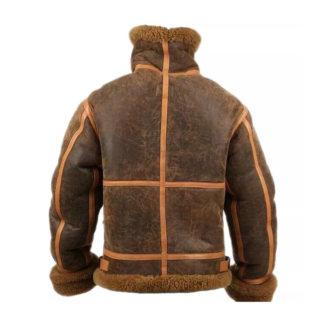 Men's Aviator Shearling Jacket in Soft Leather / Vintage Pilot Style ...