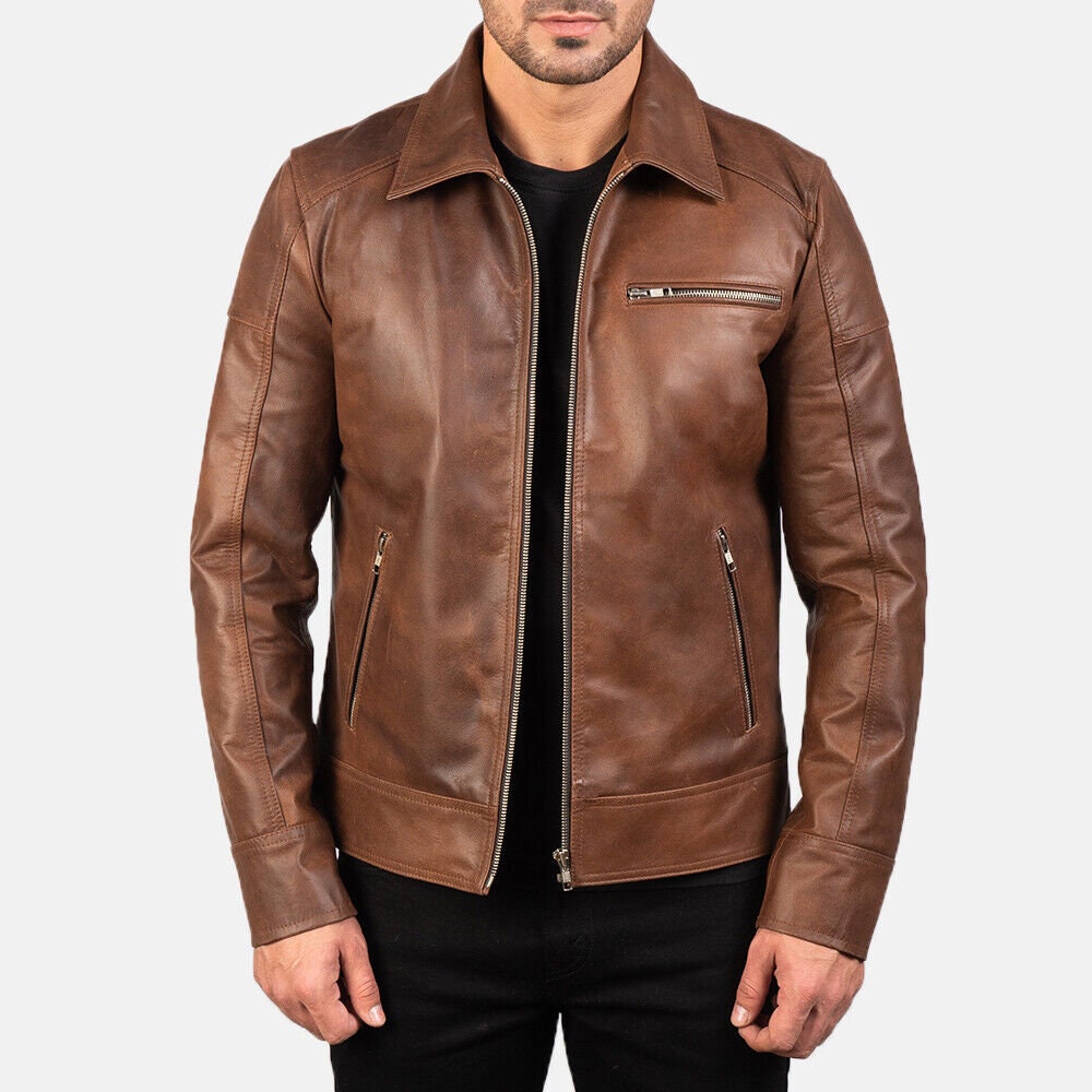 Light tan leather jacket cheap mens