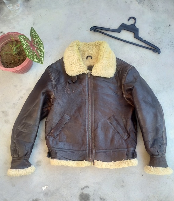 Vintage Men's Rare 90s Style Type B3 Bomber Sheepskin Flight Vintage Men's Rare 90s Style Type B3 Bomber Sheepskin Flight