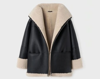 Handmade 90s Vintage Black Shearling Sheepskin Fur Trench Coat - Etsy