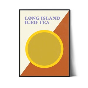 Long Island Iced Tea cocktail Art Print - Stylish Colorful Wall Decor