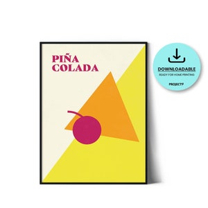 Pina Colada Cocktail: Modern Abstract Wall Art Downloadables