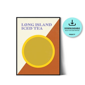 Long Island Iced Tea Cocktail: Modern Abstract Wall Art Downloadables