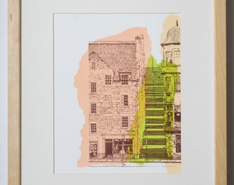 Edinburgh Steps - Silkscreen Print
