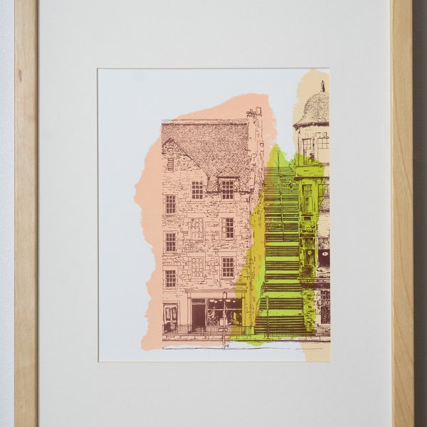 Edinburgh Steps - Silkscreen Print