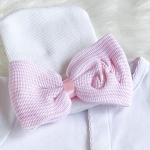 Personalized Newborn Hat: Baby Girl Beanie with Big Bow