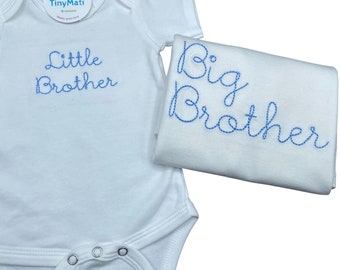 Chemise brodée Brother : tenue assortie à un frère ou à une sœur