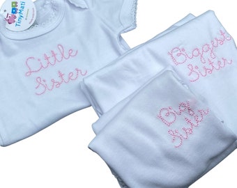 Little Sister Shirt, Big Sister Shirt, Biggest Sister Shirt, Sibling Shirts, Matching Sibling Outfit, Newborn Sister Matching Shirt