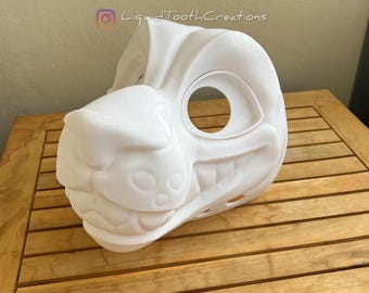 Toothy Feline 3D gedruckte Fursuit Headbase