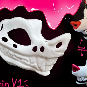 V1: 3D-Printed Grin Fursuit Head Base