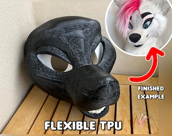 Base per testa in TPU per fursuit Sassy Canide/Volpe/Lupo