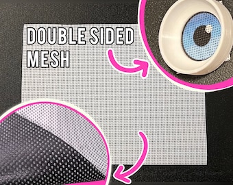 2 feuilles de filet double face pour yeux de fursuit (environ 25 cm x 20 cm)