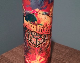 Judas Priest 20 or 30 oz w one lid or 20 oz with 2 lids custom made tumblers