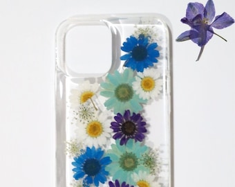 Real Pressed Flower iPhone Case, Floral Resin Phone Cover