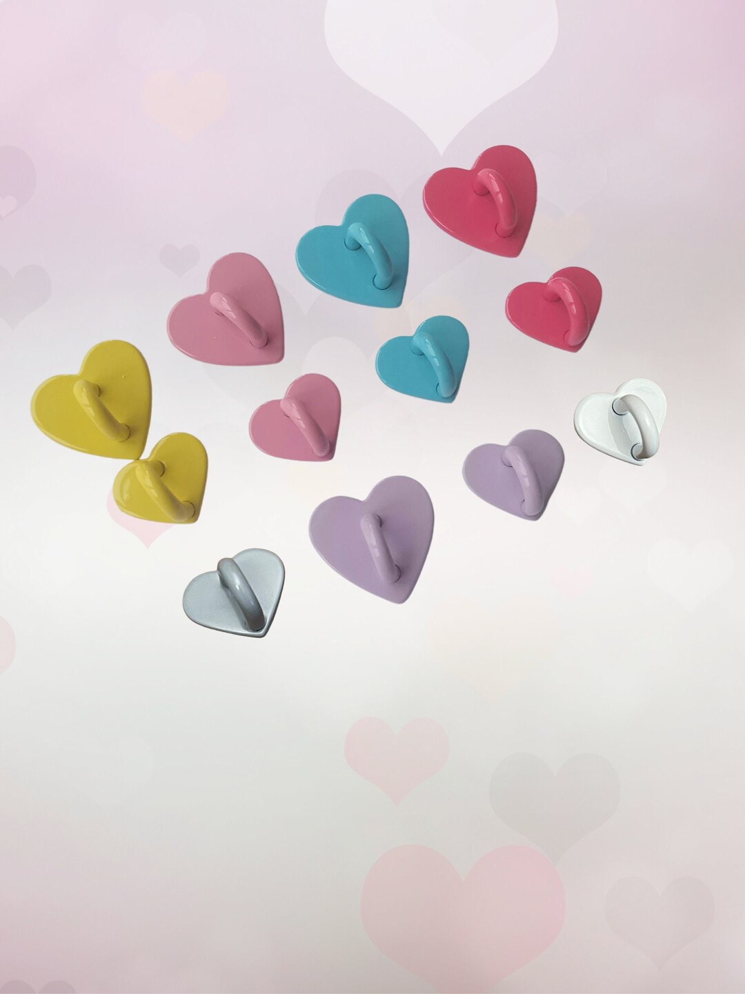 Heart Hook Phone Charm Gold Silver Metal Pink Black Blue Etsy