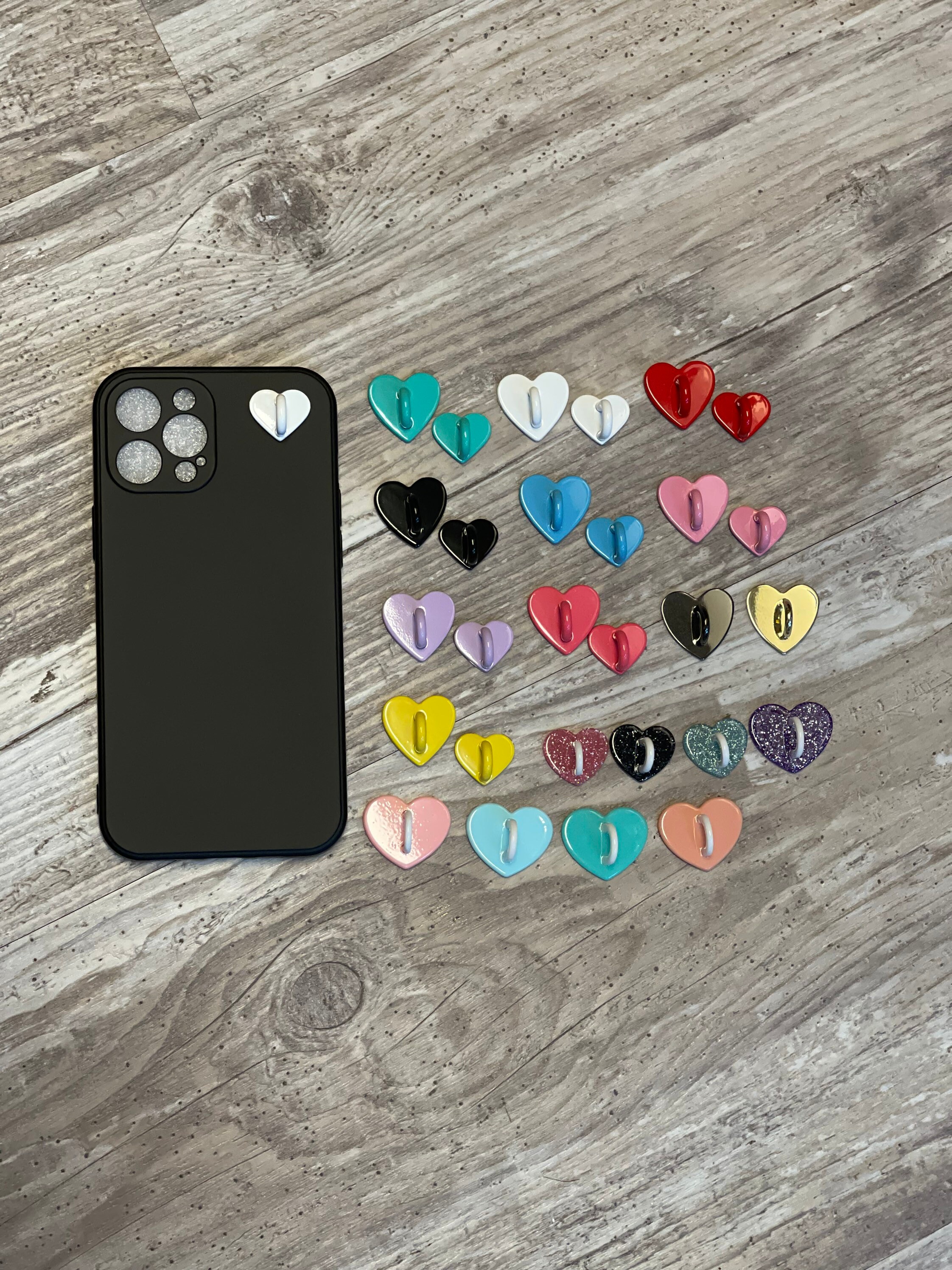 Heart Hook Phone Charm Gold Silver Metal Pink Black Blue Etsy Canada