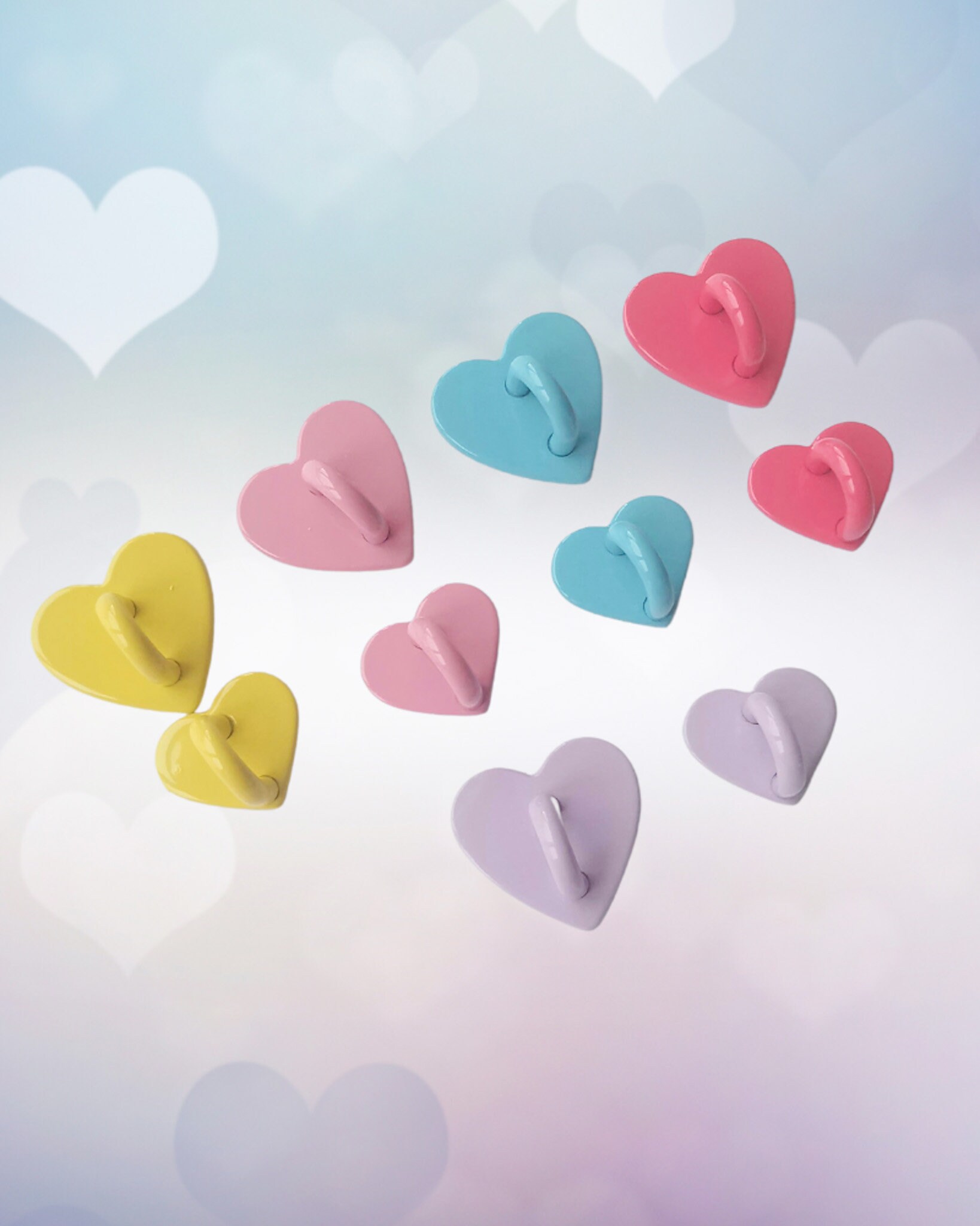 Heart Hook Phone Charm | Gold Silver Metal | Pink Black Blue Purple P…