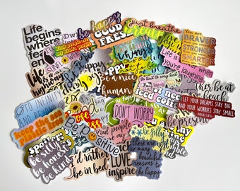 Positive Affirmations Sticker Bundle, Empower Sticker Pack 5,10,20,50, Waterproof Vinyl, Phone sticker,Laptop Stickers, Planner Stickers