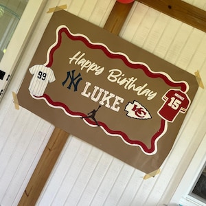 Sports Themed Painted Birthday Banner