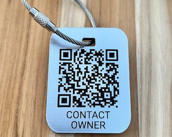 QR Code Luggage Tag, PingTag QR Code, Dynamic QR Code Tag, Contact Me Qr Code Tag, Qr Luggage Tag, Qr Code Keychain, Qr Code Laser Engraved