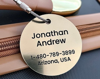 Round Tags, Luggage Tags Personalized, Backpack Tag, Name Tags For Backpacks, Personalized ID Tags, Custom Luggage Tag, Travel Accessories