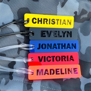 Personalized Name Tag For Bag, Personalized Name For Backpack, Custom Keychain, Personalized Luggage Tag, Backpack Name Tag, Custom Name Tag