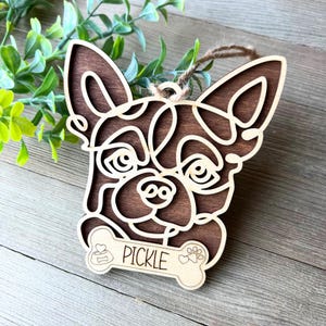 Custom Dog Ornament, Dog Ornament Personalized, Dog Breed Ornament, Line Art Dog Ornament, Dog Christmas Tree Ornament, Painted Dog Ornament