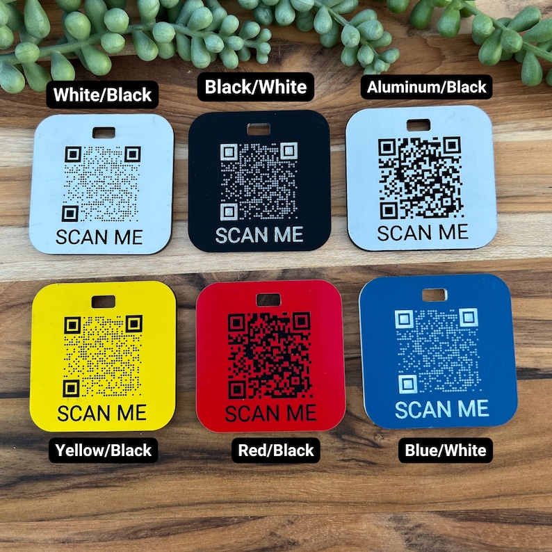 QR Code Keychain Personalized Scan Luggage Tag Personalized Etsy