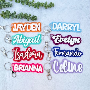 Custom Name Keychain, Personalized Keychain For Women, Personalized Keychain For Kids, 3D Keychain, Backpack Tag, Bag Charm, Retro Keychain