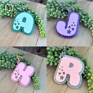 Initial Keychain, Personalized Alphabet Keychain, Letter Keychain, Monogram Keychain, Stocking Stuffers, Luggage Tag, Backpack Keychain