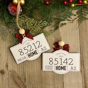 Personalized Hometown Ornament, Custom Zip Code Christmas Ornament, Hometown State Ornament, Hometown Christmas Ornament, Hometown Sign