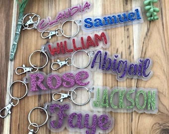 Personalized Name Tag For Bag, Personalized Name For Backpack, Custom Keychain, Personalized Luggage Tag, Personalized Acrylic Keychain