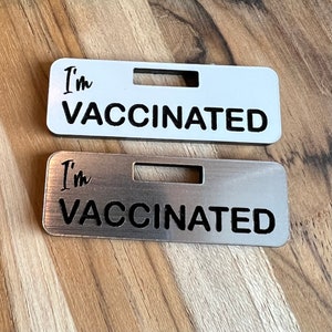 Covid-19 Vaccinated Badge Tag Charm, Badge Buddy Nurse, RN Badge Buddy, Healthcare Worker Badge Tag, I&#39;m Vaccinated Pin, Nurse Badge Tag