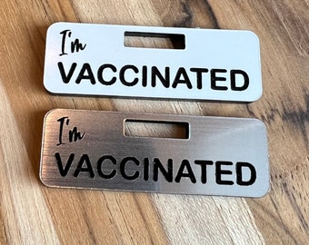 Covid-19 Vaccinated Badge Tag Charm, Badge Buddy Nurse, RN Badge Buddy, Healthcare Worker Badge Tag, I'm Vaccinated Pin, Nurse Badge Tag