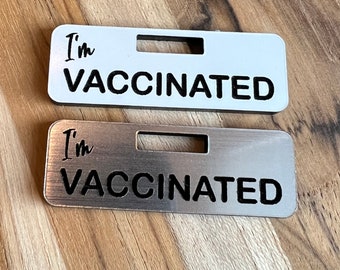 Covid-19 Vaccinated Badge Tag Charm, Badge Buddy Nurse, RN Badge Buddy, Healthcare Worker Badge Tag, I&#39;m Vaccinated Pin, Nurse Badge Tag