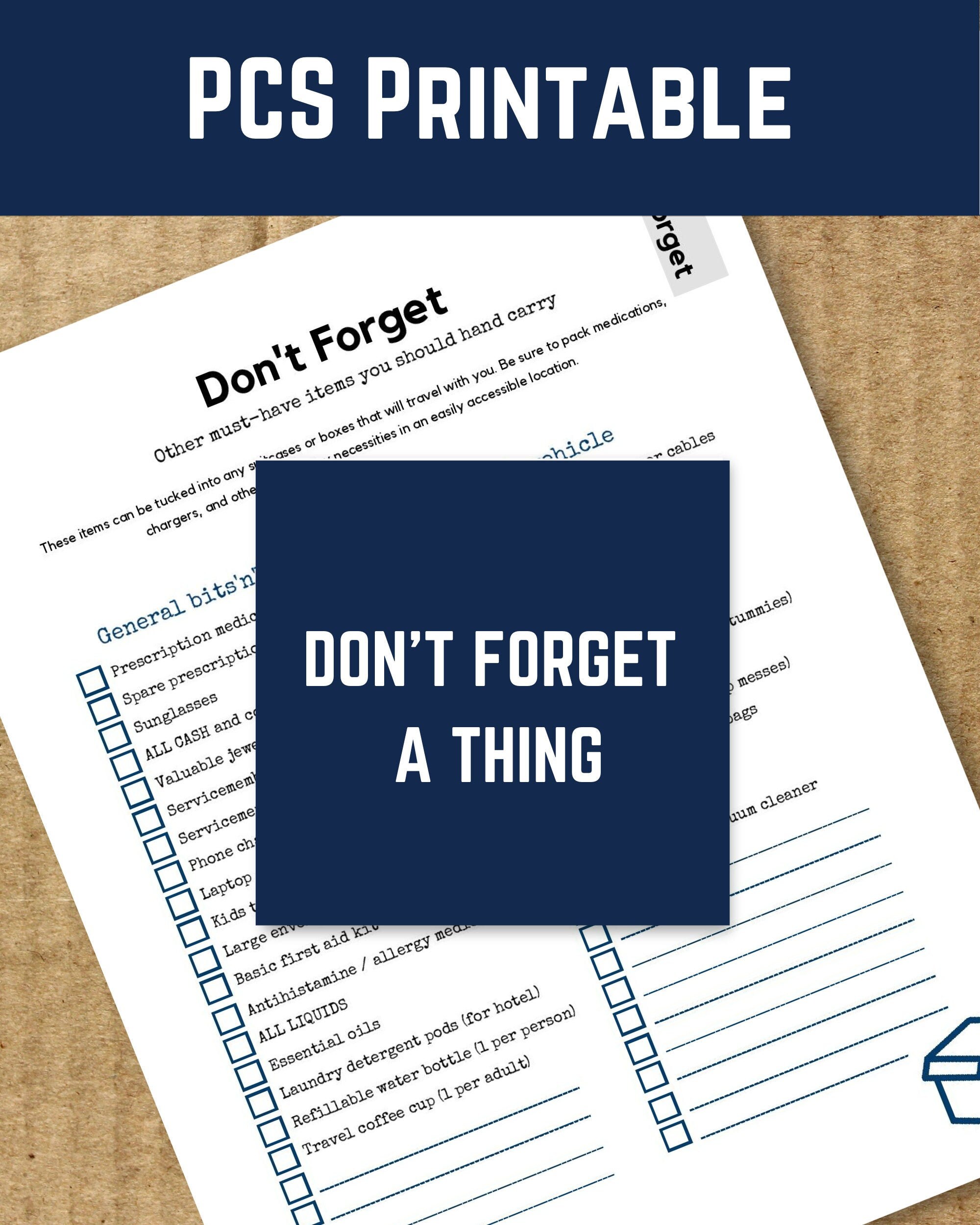 PCS Packout Printables Military Move Packing Printables - Etsy