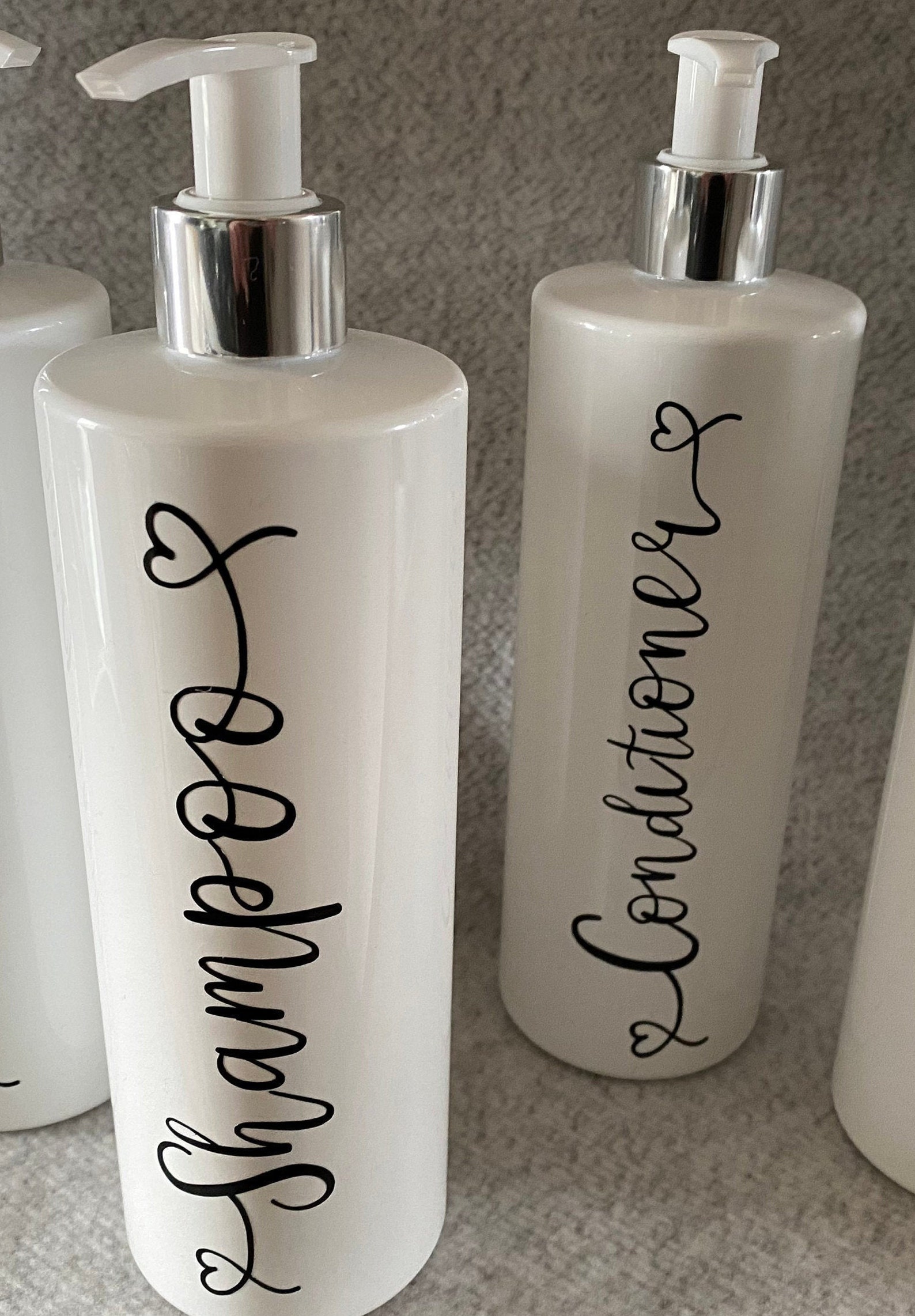 Shampoo and conditioner pump bottles 500ml personalised for Etsy