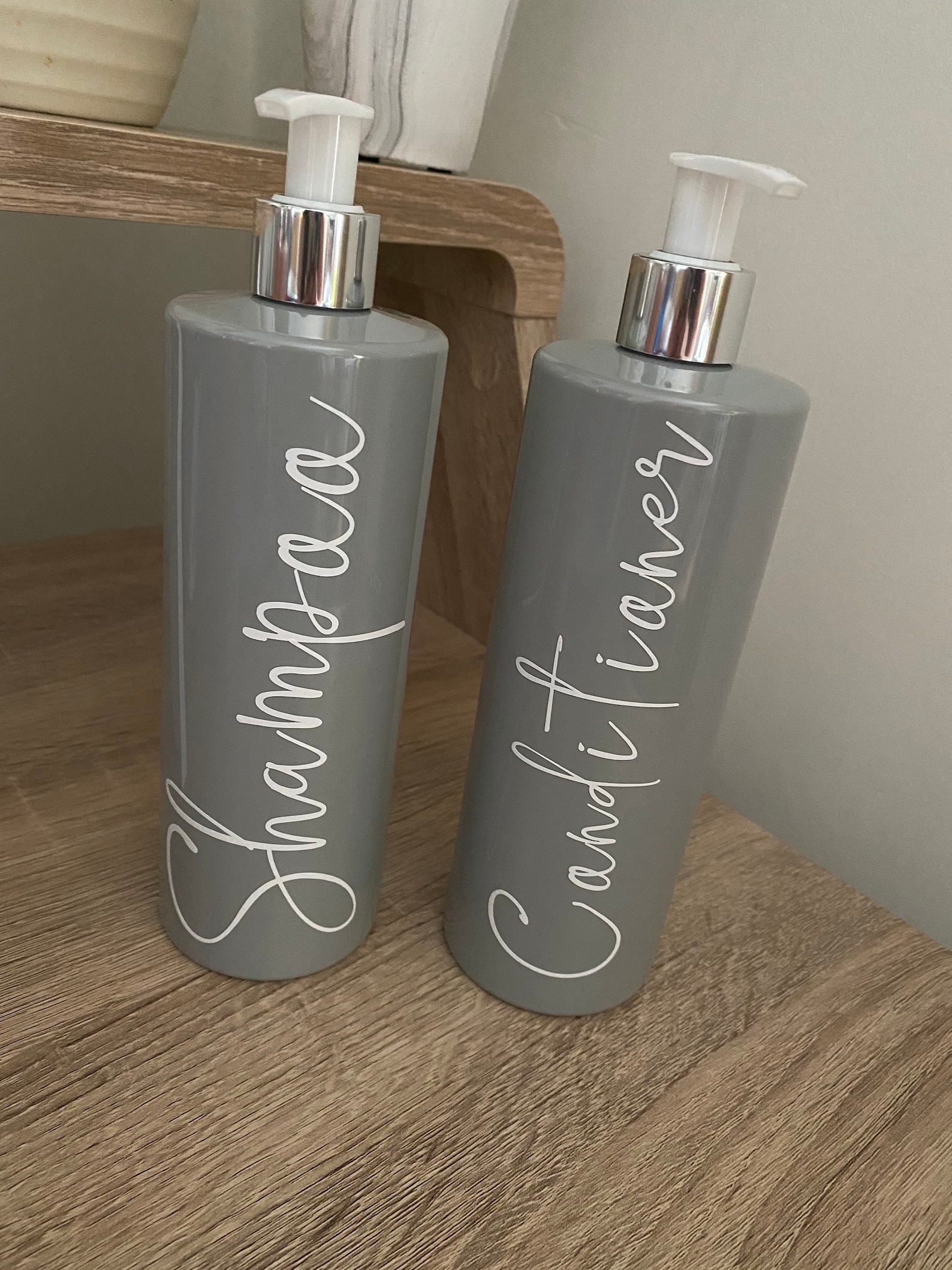Shampoo and conditioner pump bottles 500ml personalised for Etsy