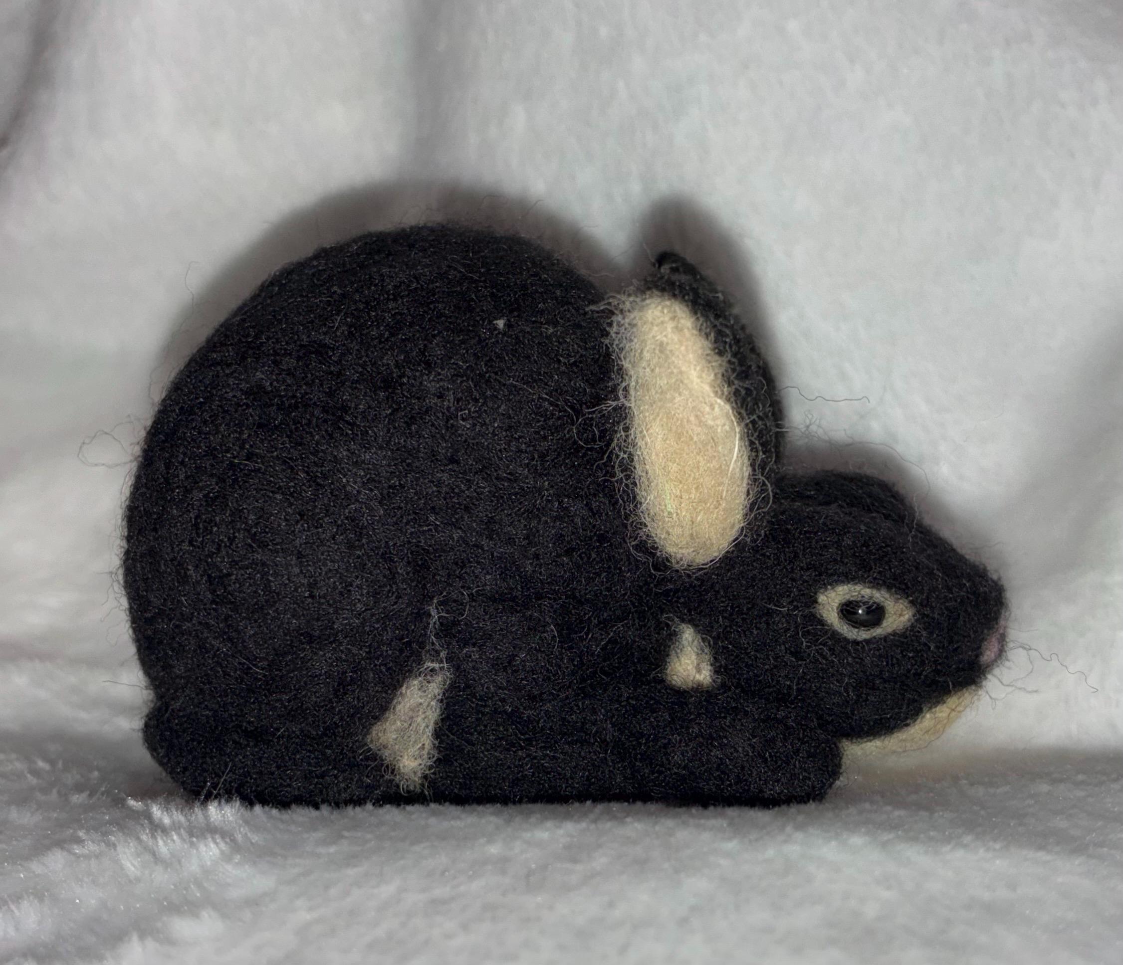 Black Rex Rabbit Stuffed Animal - Etsy display picture 2