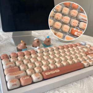 Zestaw 139 klawiszy Toasted Bread Keycaps, śliczne żółte klawisze Artisan do klawiatur mechanicznych, klawisze Food Keycaps Side Sublimation Split Space