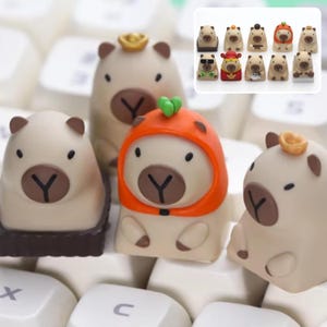 1 Adorable Keycaps Capybara, Mignons Capybara Cartoon Capybara, Animaux Keycaps, Capybara avec lunettes, Animal Keyboard, Animaux, Keycaps