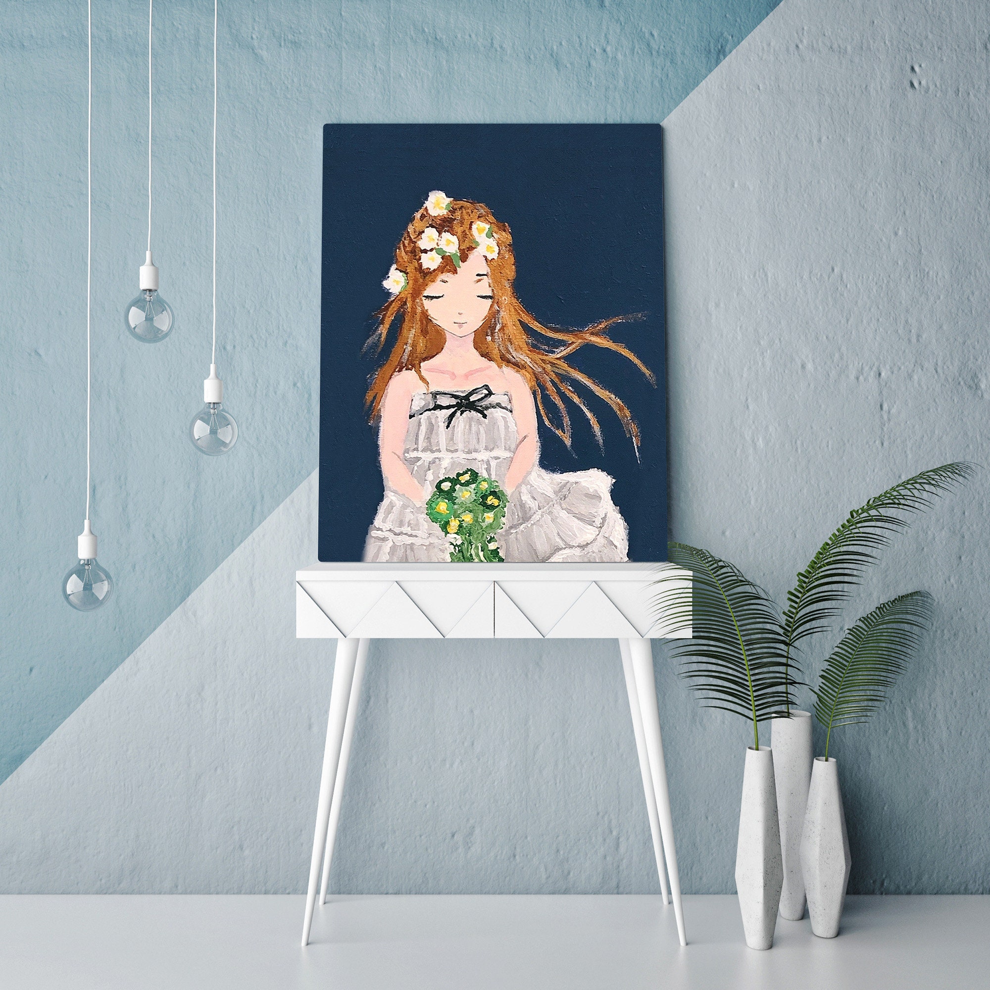 Original design handmade painting girl bedroom decoration Etsy