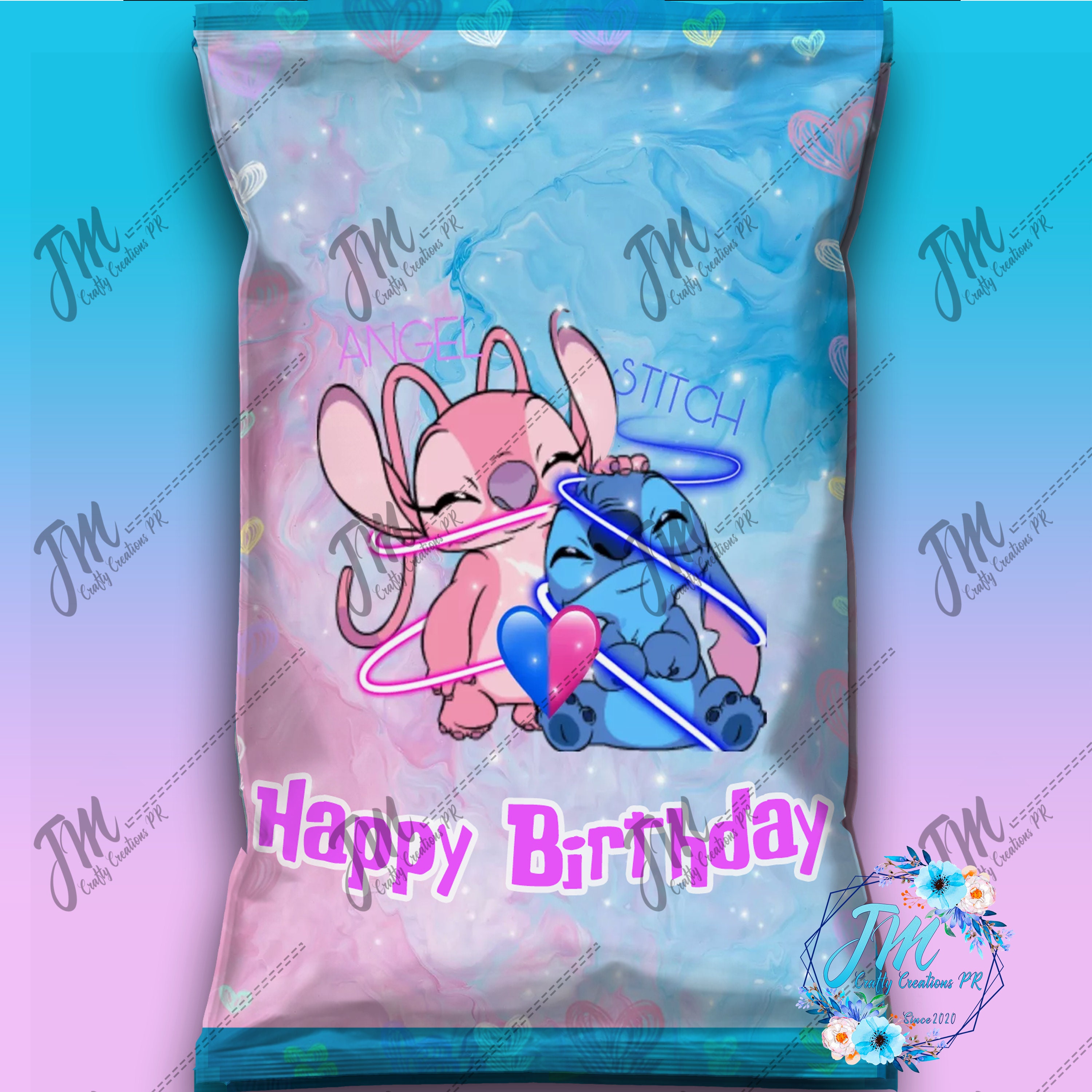Lilo and Stitch Stitch an Angel Chip Bag Printable no Happy Etsy Ireland
