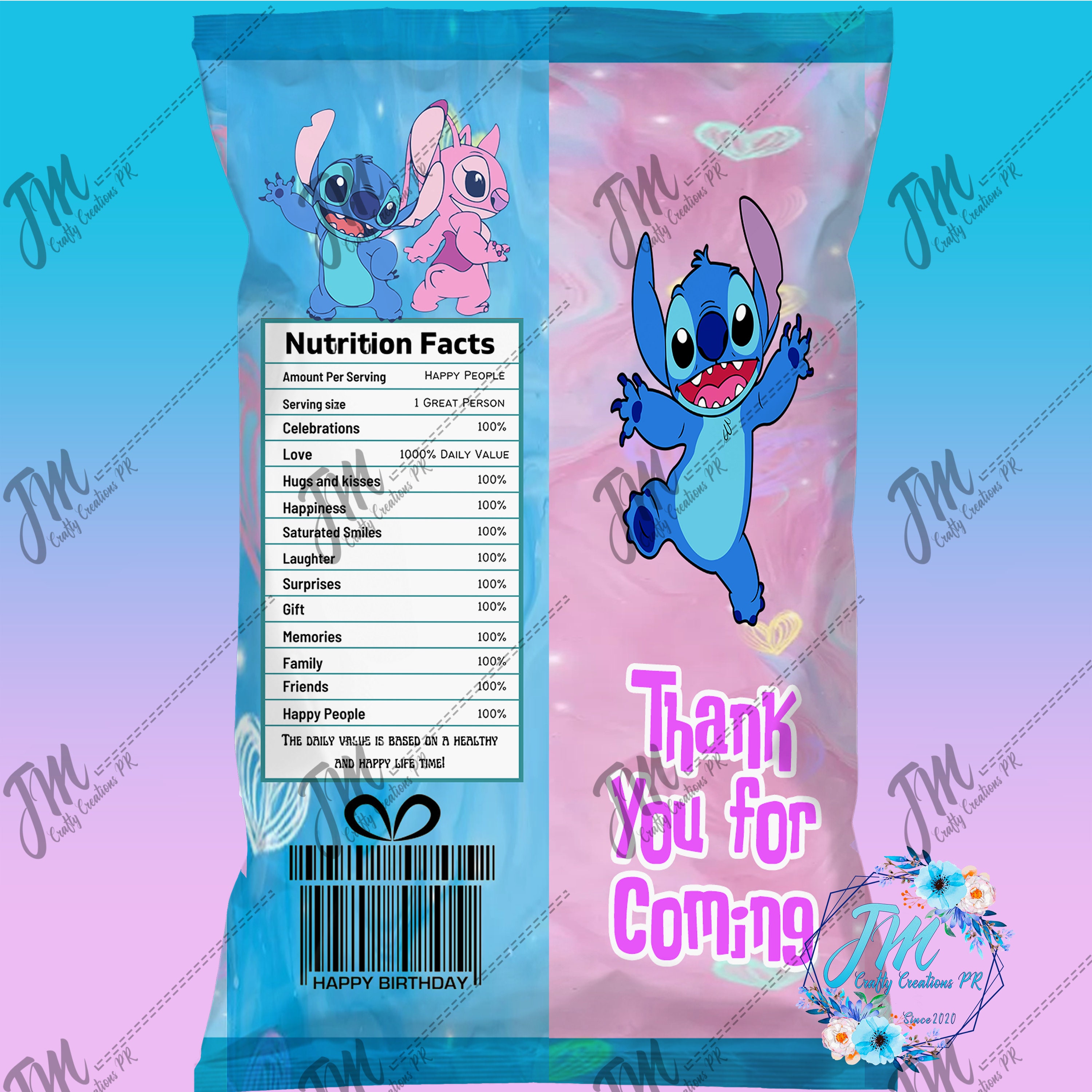 Lilo and Stitch Stitch an Angel Chip Bag Printable Template Etsy India