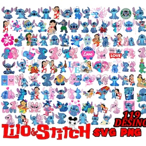 Mega bundle Lilo and Stitch, Stitch and Angel Love svg png