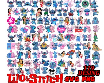 Mega bundle Lilo and Stitch, Stitch and Angel Love svg png