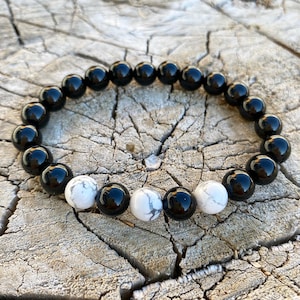 Men&#39;s Beaded Obsidian Bracelet | Black Stone Bracelet for Boyfriend/Husband | Gift Bracelet for Men | Men&#39;s Yoga/Chakra Bracelet