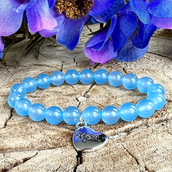 matching couples bracelet Blue Jade and Blue Tigers Eye with Skull accents  | eBay