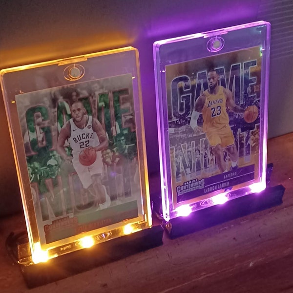 2 Pack LED Card Stand Display for Graded Cards - PSA, BGS, Pokémon, Baseball, Sports, Topps, Panini, Football, Soccer, Basketball, Collector