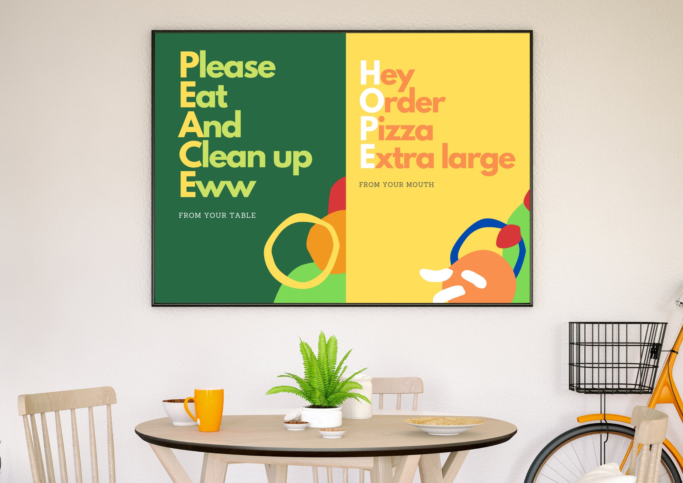 Printable Kitchen Wall Art Poster / Funny Kitchen Dining Etsy
